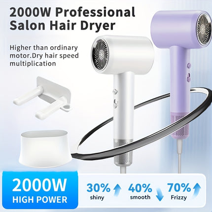 2000W Professional Hair Dryer | 5-Level Hot and Cold Air Control, Blue Light Protection