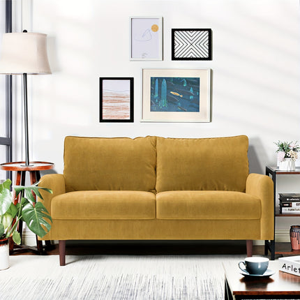 Sofa For Small Spaces, Modern Army Green Fabric Couch With Plush Comfort