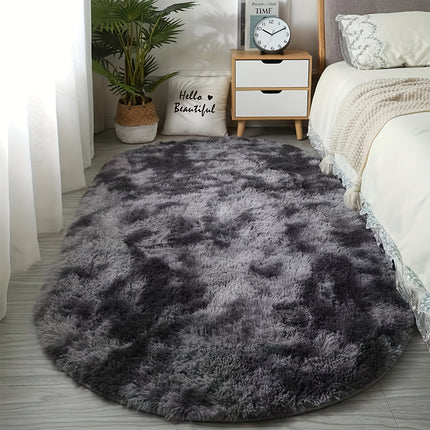 An Oval-Shaped Plush Rug That Is Non-Slip, Can Be Hand-Washed Or Machine-Washed