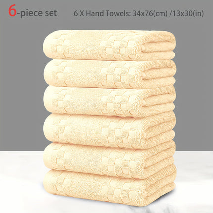6pcs 100% Cotton Face Towel Set | Soft, Quick-Drying, Lightweight, Breathable,