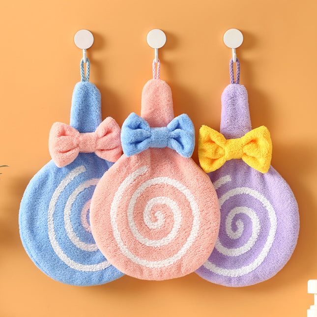 Water Thick Coral Fleece Lollipop Hand Towel