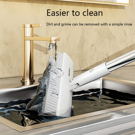 Cleaning Brush with 180° Swivel Head & V-Shaped Bristles Heavy-Duty Long Handle Grout Suitable for Bathroom, Kitchen,