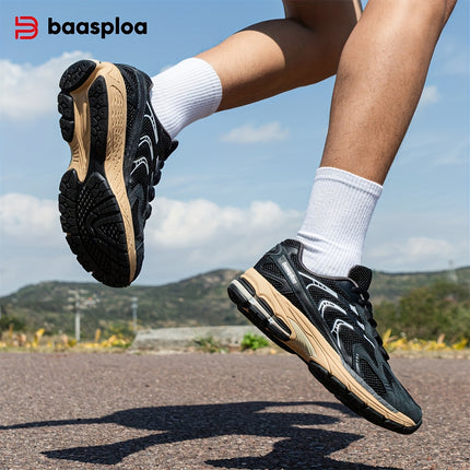 All-Terrain Slip-Resistant Running Sneakers - Shock-Absorbing Sneakers with MD/TPR Sole