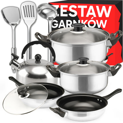 Set of Casseroles And Kitchen Accessories Homesmart, 11pcs, Compatible with Gas And Induction, High Quality