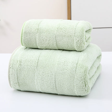 Wide Stripe Dark Stripe Coral Velvet Printing Towels Suit