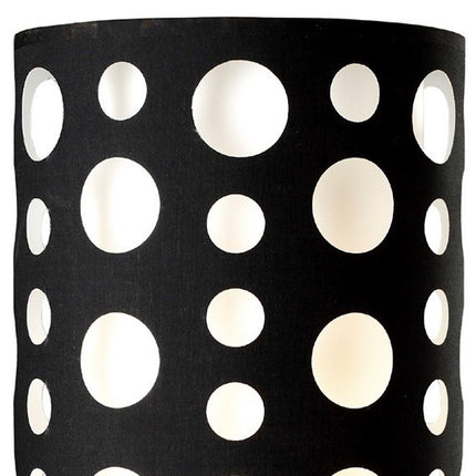 33" Steel Mod Table Lamp With Black And Red Drum Shade