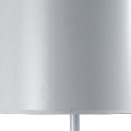 25" White Metal Table Lamp With White Classic Drum Shade