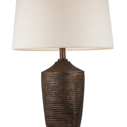 Fantastic Rustic Ribbed Bronze Table Lamp