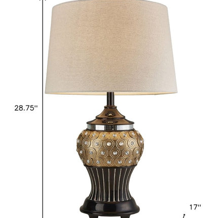Glitzy Gold Bejeweled Table Lamp