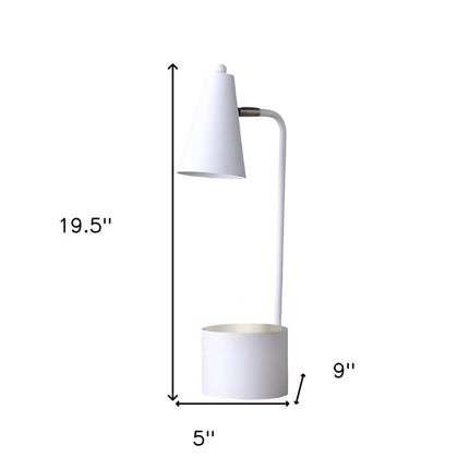 20" Compact White Student Metal Desk Lamp