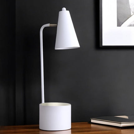 20" Compact White Student Metal Desk Lamp