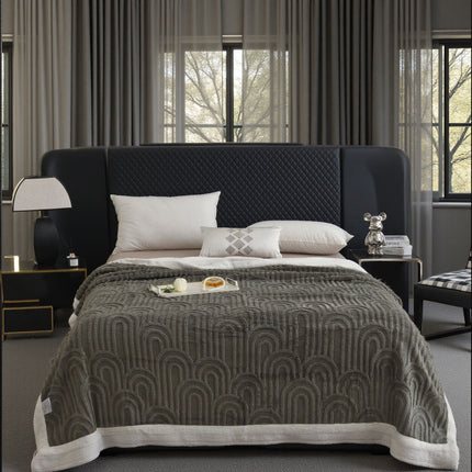 Green/Dark Grey/Coffee/Beige, Bed And Sofa Dual-Purpose Winter Blanket, Comfortable Soft