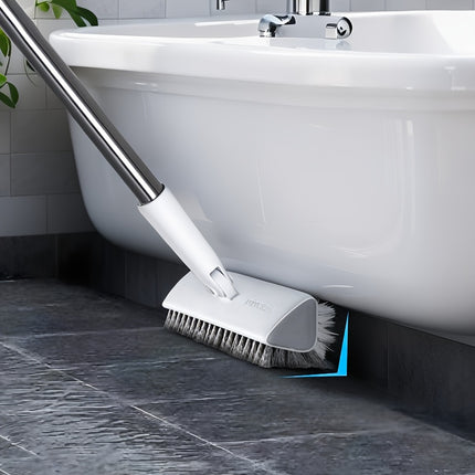 1pc Heavy-Duty Long Handle Cleaning Brush with 180° Rotating Dual-Sided V-Bristles
