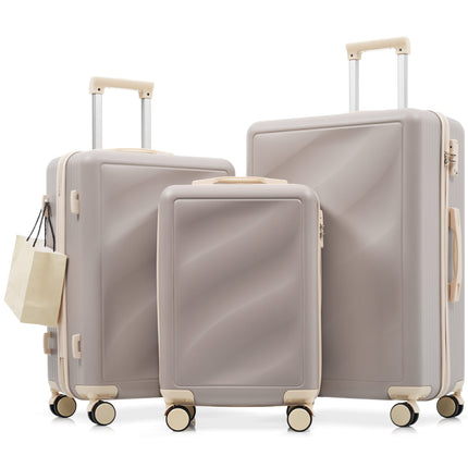 Luggage Set 3 Piece, Lightweight Durable ABS Suitcases with Spinner Wheels and TSA Lock, Carry-on & Checked Travel Luggage (20'/24'/28')