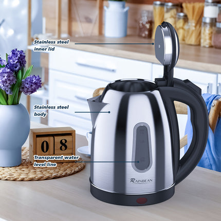 Fast Boiling Electric Kettle with Auto Shut-Off & Boil-Dry Protection, Stainless Steel Base & Body