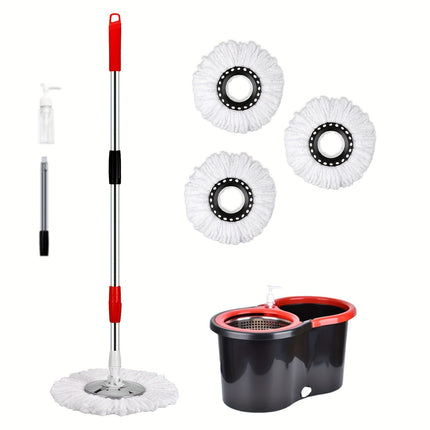 Mop And Bucket And Wringer Set, Bathroom Mop Bucket, 360° Spin Mop