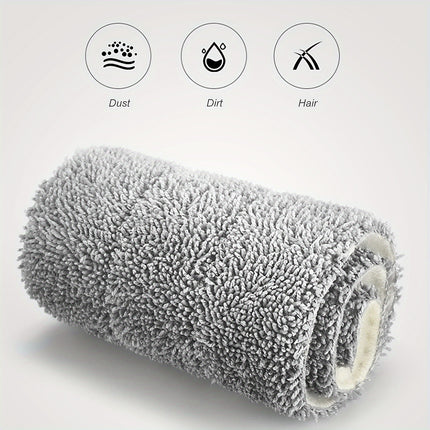 Mop And Bucket with Wringer Set, White Flat Squeeze Mop Bucket Set for Floor Cleaning, Wet Dry Mop for Wall Cleaner with Long Handle, Hardwood Floor Mop with 3 Microfiber Cloths