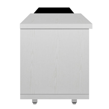 VIBE HAUS 70.1''-100'' Modern Stylish TV Stand TV Cabinet for 80+inch TV, White+Black,