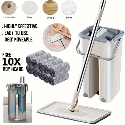 Lightweight Mop Household Floor Mop And Bucket Set - Wet And Dry Cleaning, Water Scraping Bucket