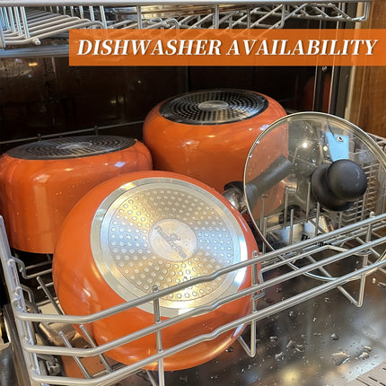 8-Piece Nonstick Pots And Pans Sets, Kitchen Cookware With Ceramic Coating, Dishwasher Safe,