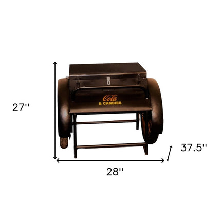 27" Black Steel End Table