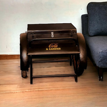 27" Black Steel End Table