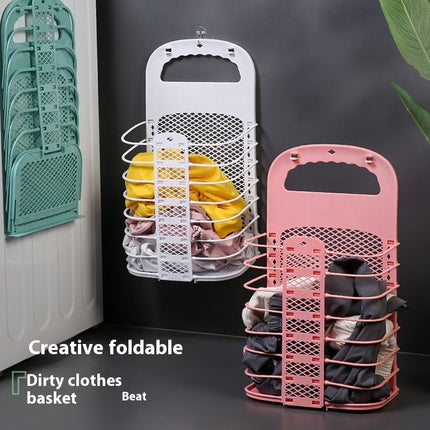 Foldable Laundry Basket Plastic Storage Box Household Punch-free Bathroom