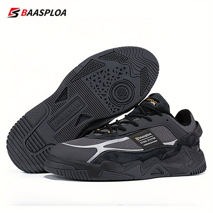 Men'S All-Season Casual Sneakers - Thick Upper, Reflective Strip Design,