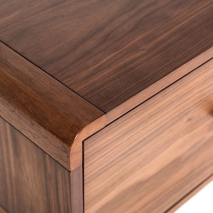 Modern Mid Century Walnut Nightstand with Single Drawer