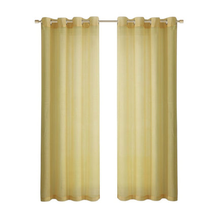 Set of Two 84"  Gold Solid Modern Window Panels
