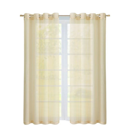 Set of Two 84"  Beige Solid Modern Window Panels