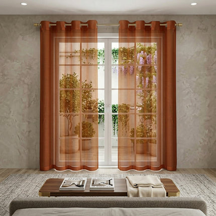 Set of Two 84"  Rust Solid Modern Window Panels