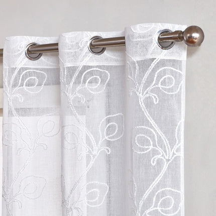 Set of Two 84"  Blush Boho Embroidered Window Panels