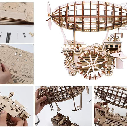 ROBOTIME ROKR 3D Wooden Air Vehicle Jigsaw Puzzle Model Kit Laser Cutting Kids Toys LK702