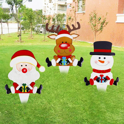 Christmas Scene Decoration With LED Lights Snowman Elk