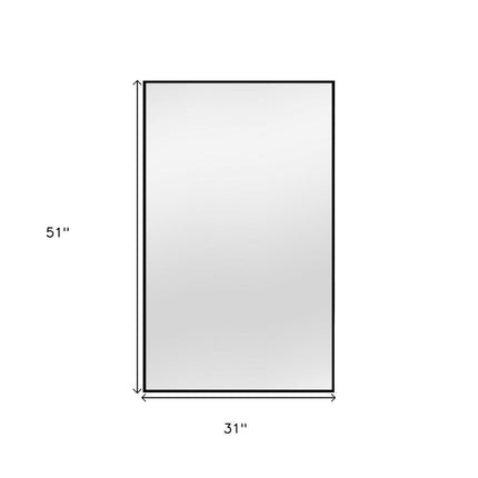 51" Black Metal Framed Full Length Mirror