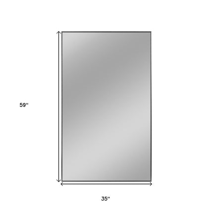 59" Black Metal Freestanding Framed Standing Mirror