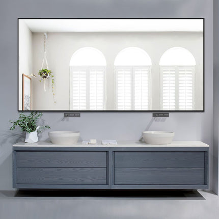 71" Black Metal Freestanding Framed Standing Mirror