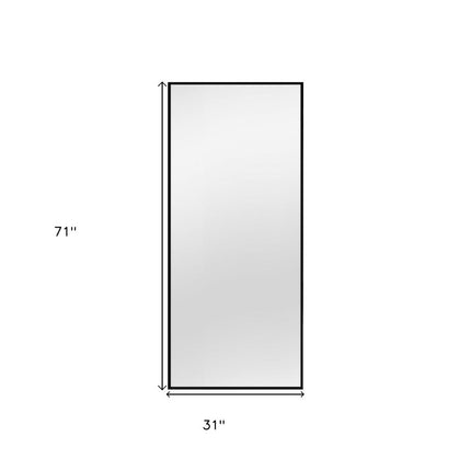 71" Black Metal Freestanding Framed Standing Mirror