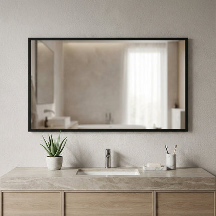 71" Black Metal Freestanding Framed Standing Mirror