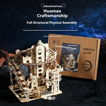 3D Puzzle Track Marble Model Wooden Assembly 3D DIY Toy Ornament
