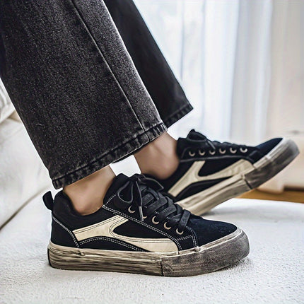 [sneakers] 2024 Autumn And Winter New Vintage Distressed Canvas Shoes for Men, Skate Shoes