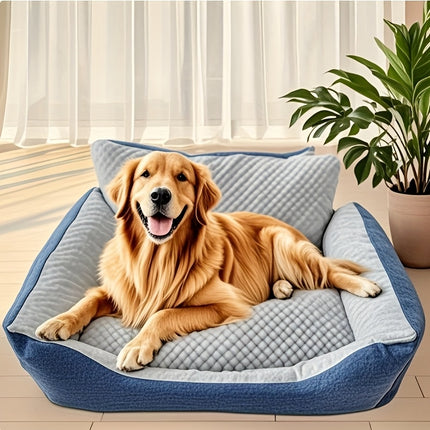 Extra-Large Luxury Plush Pet Sofa Bed - Thick, Warm with High Backrest for Cats & Dogs, Easy Clean, All-Season Comfort