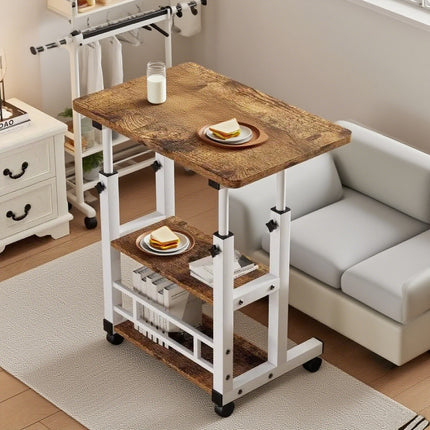 8 Colors, Adjustable Bedside Table for Elderly Care, Mobile Hospital Bedside Table with Wheels,