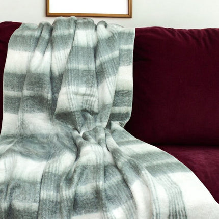 Transitional Gray and White Woven Handloom Throw