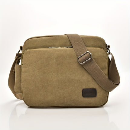 Fashionable Canvas Men'S Bag with Multiple Compartments, a Work-Style Shoulder Bag for Men,