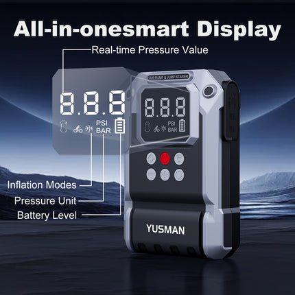 8000A Portable Car Jump Starter with Air Compressor & Power Bank - Cordless Battery