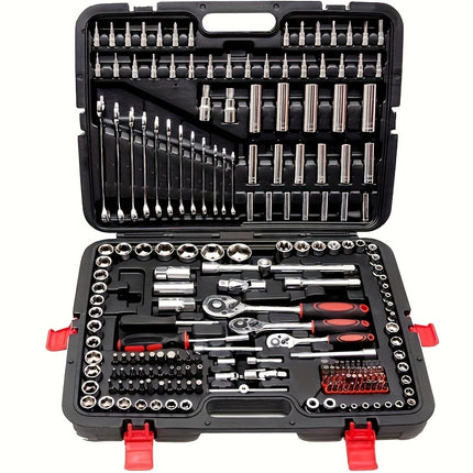 216pcs Wrench And Socket Set for Automotive, Marine, And Motorcycle Repairs with Ratchet And Spanners