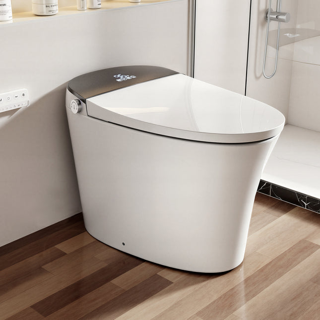 Smart Toilet, Heated Seat with Warm Water Sprayer & Dryer, Walk Away Auto Flush and Close, with Remote Control