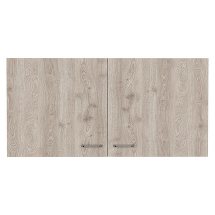 39" Oak Wood Wall Mounted Accent Cabinet With Two Doors